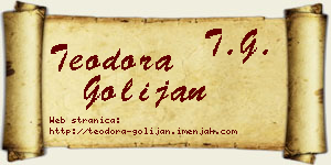 Teodora Golijan vizit kartica